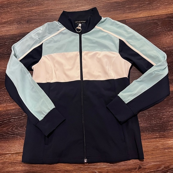 Boston Proper Jackets & Blazers - Boston Proper Women's Color Block active performance Jacket - navy mint white M